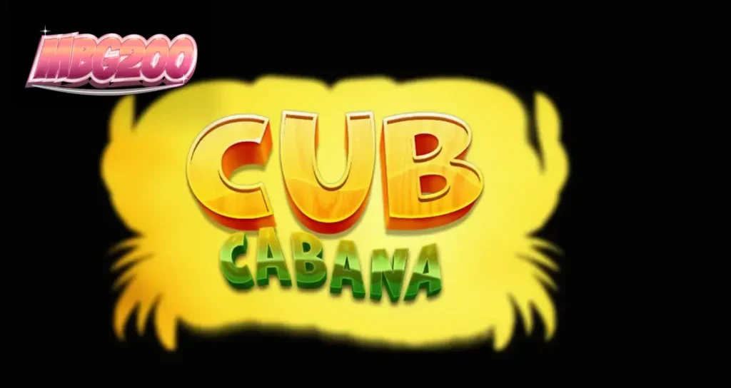 Tampilan visual slot Cub Cabana dengan latar belakang pantai tropis dan simbol-simbol pesta yang ceria